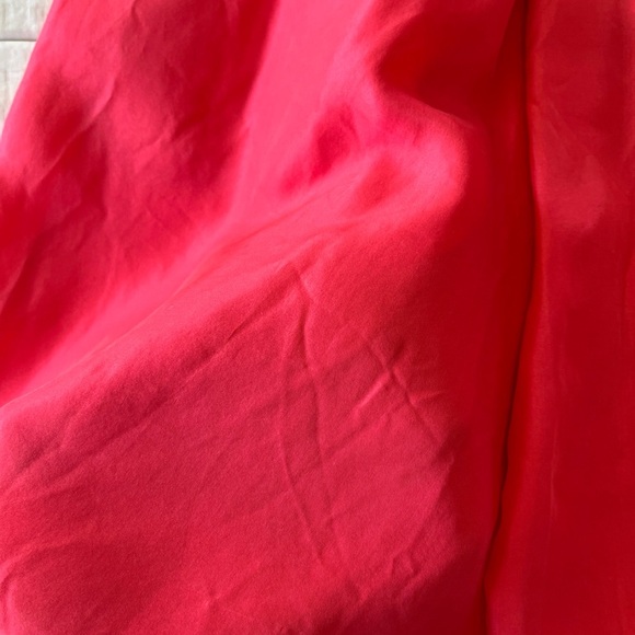 Vintage 80s 90s Silk High Waisted Bright Coral Red Shorts S - Picture 12 of 13